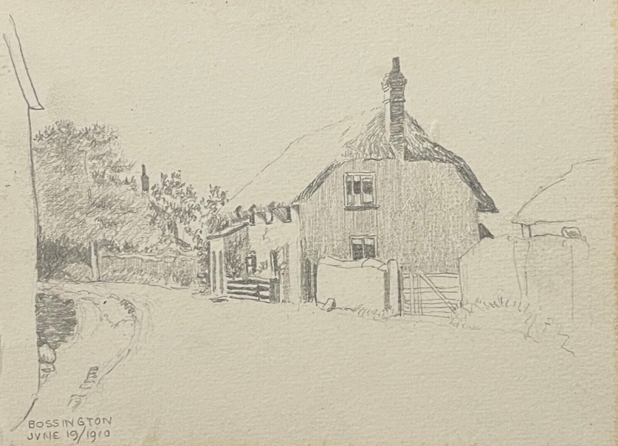 bossington_dans_le_somerset_dessin_original_1910_angleterre_royaume-uni