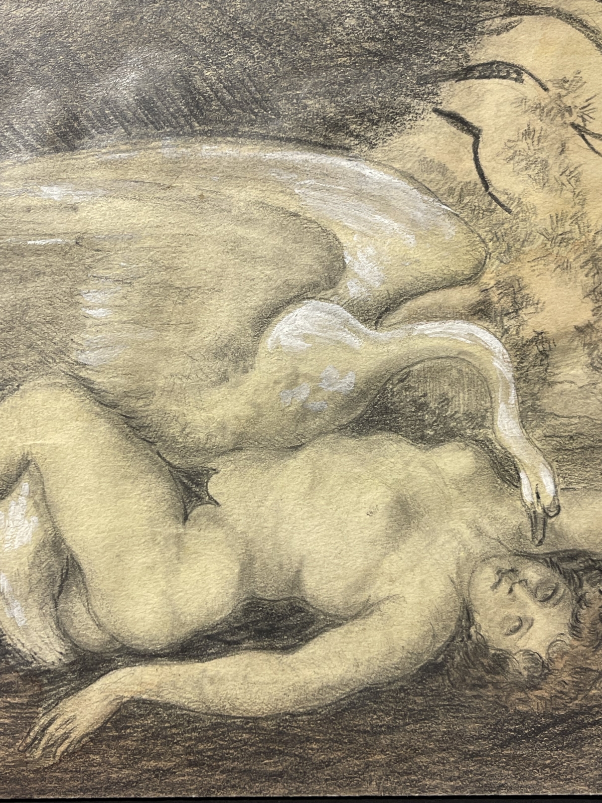zeus_et_leda_technique_mixte_graphite_et_gouache_xixe_anonyme