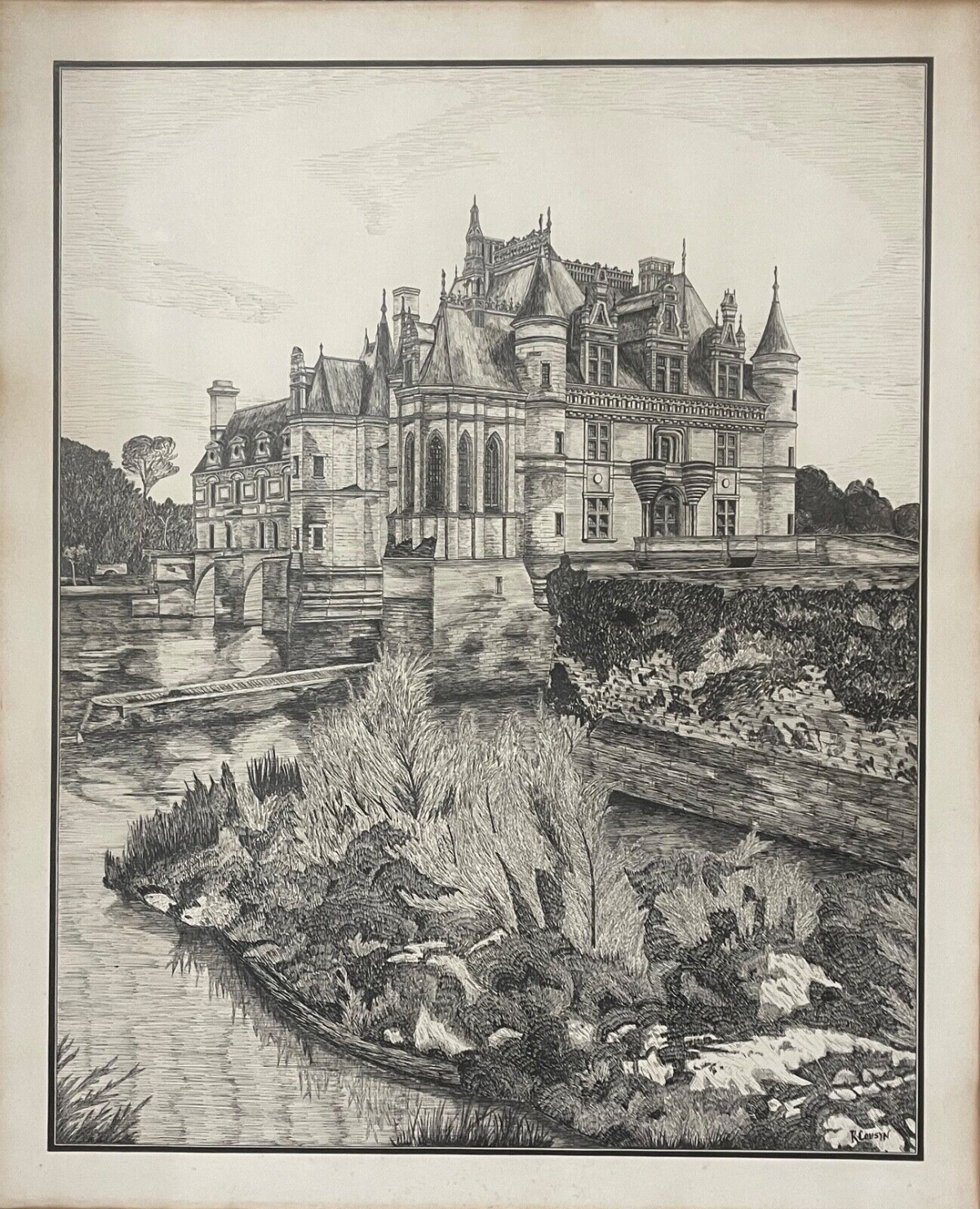 chateau_de_chenonceau_grand_dessin_plume_architecture_renaissance_debut_xxe