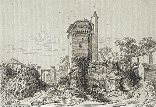 bazoges-en-pareds_le_donjon_vendee_gravure_1861_france