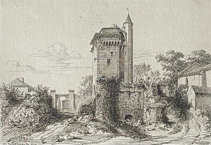bazoges-en-pareds_le_donjon_vendee_gravure_1861_france