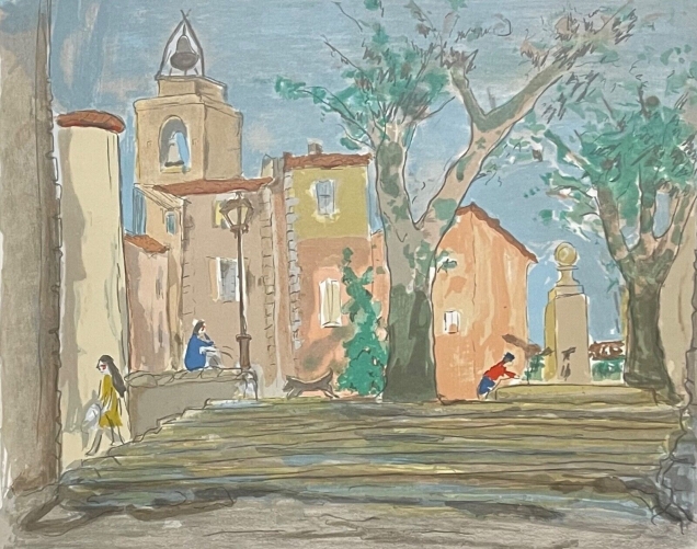 gordes_provence_france_lithographie_1979_de_astri_bergman_taube_1898-1980