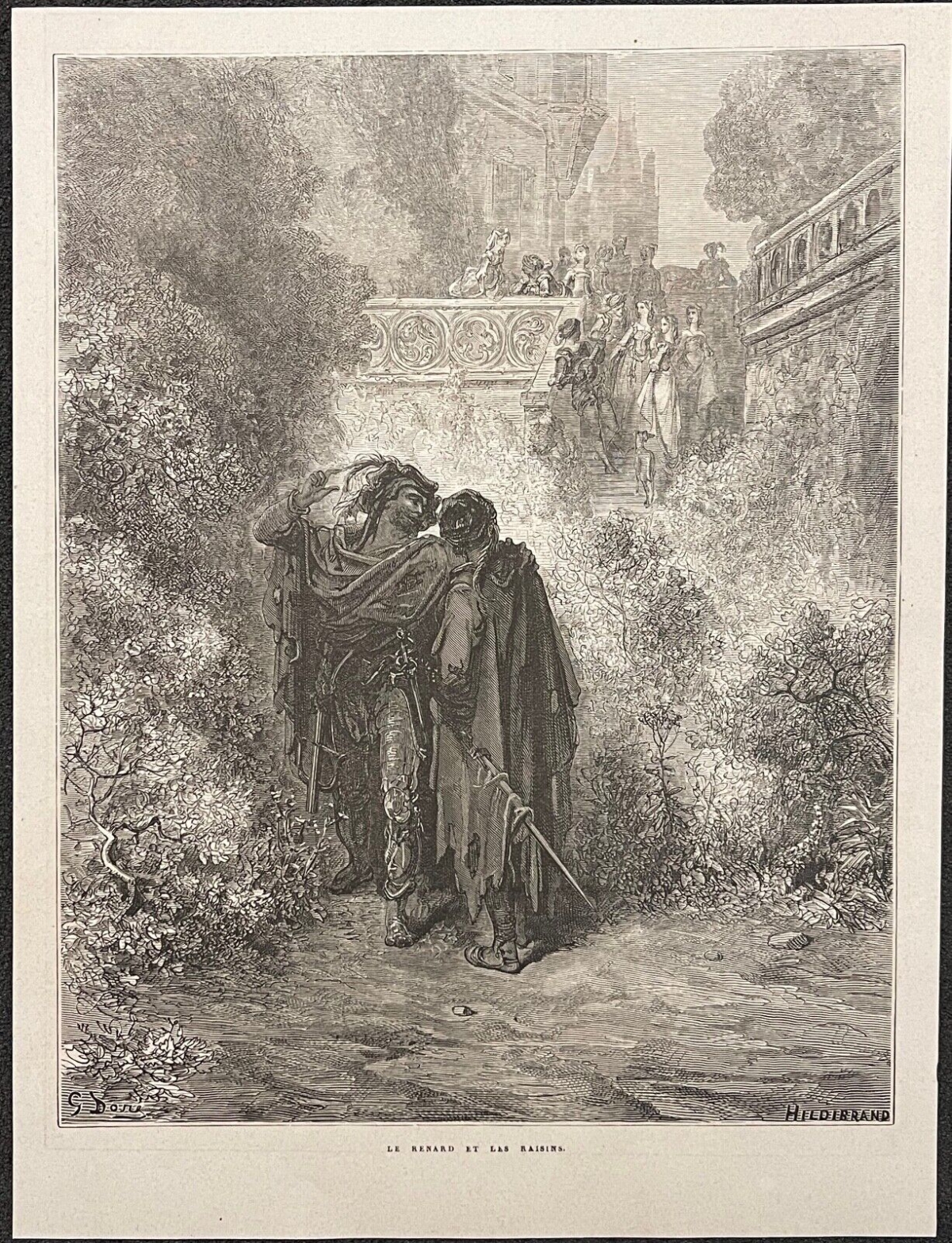 le_renard_et_les_raisins_gustave_dore_xylographie_fable_de_la_fontaine_1868