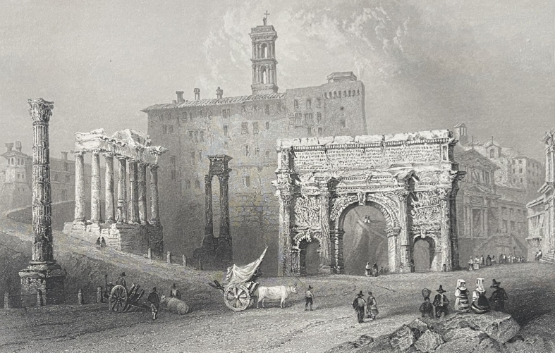 rome_arc_de_septime_severe_italie_gravure_1842_par_willmore