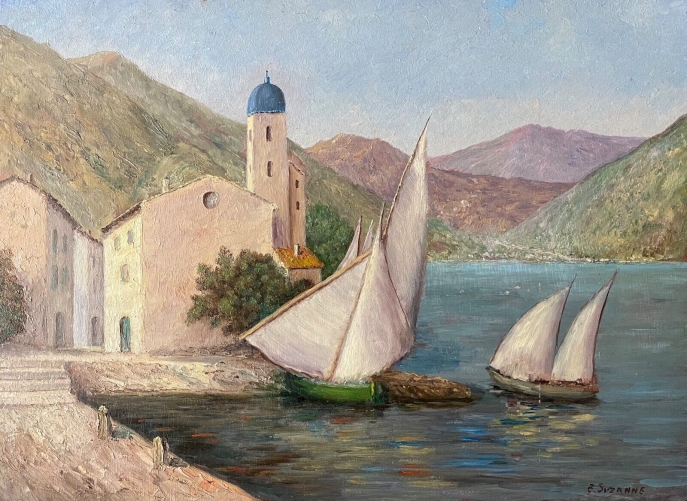 port_alpes_italie_acrylique_sur_bois