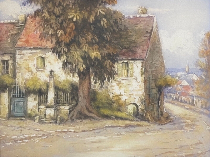 simone_haumont_xixe-xx°_entree_de_village_grande_aquatinte_vers_1910_france