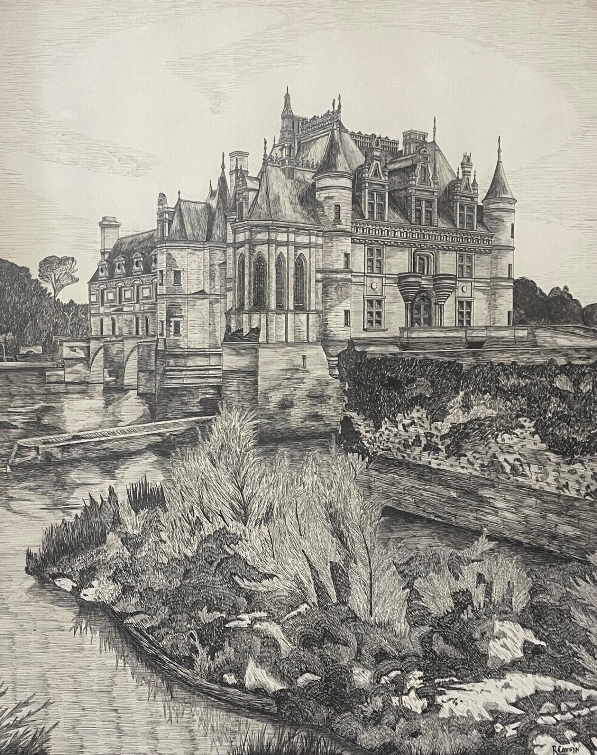 chateau_de_chenonceau_grand_dessin_plume_architecture_renaissance_debut_xxe