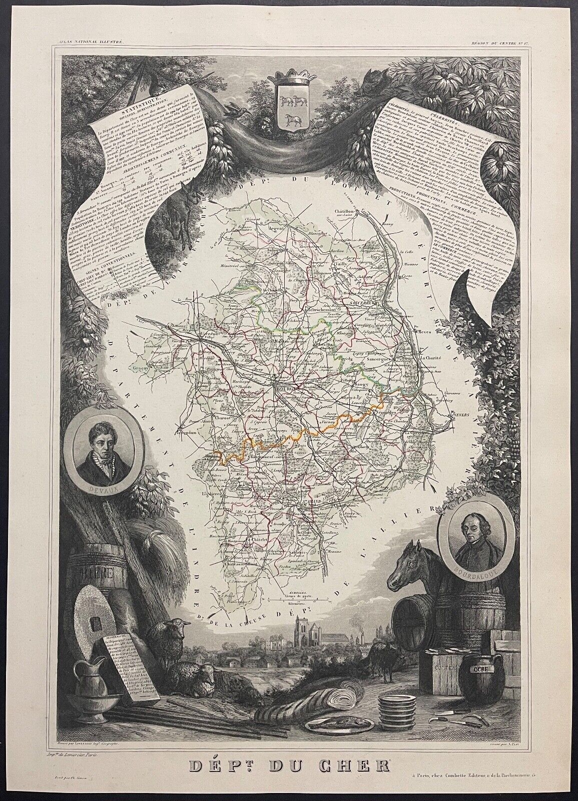 cher_departement_francais_carte_1850_france_centre-val_de_loire_duche_de_berry