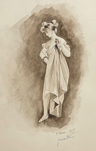femme_au_drapé_lavis_dencre_1905_art_nouveau_anonyme