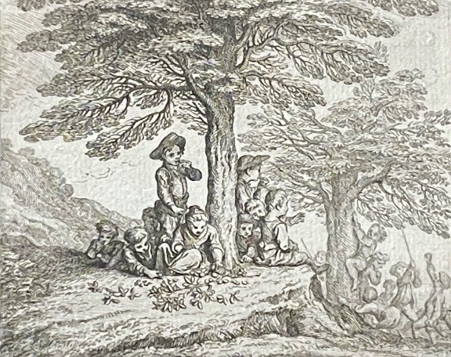 lorme_et_le_noyer_par_claude_gillot_1673-1722_gravure_de_1719_france
