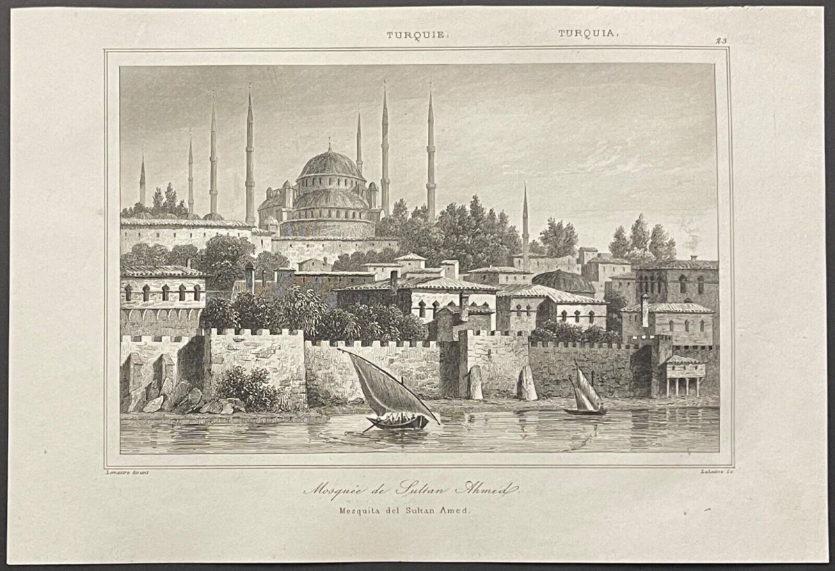 constantinople_istanbul_mosquee_sultan_ahmed_gravure_de_lalaisse_1838_turquie