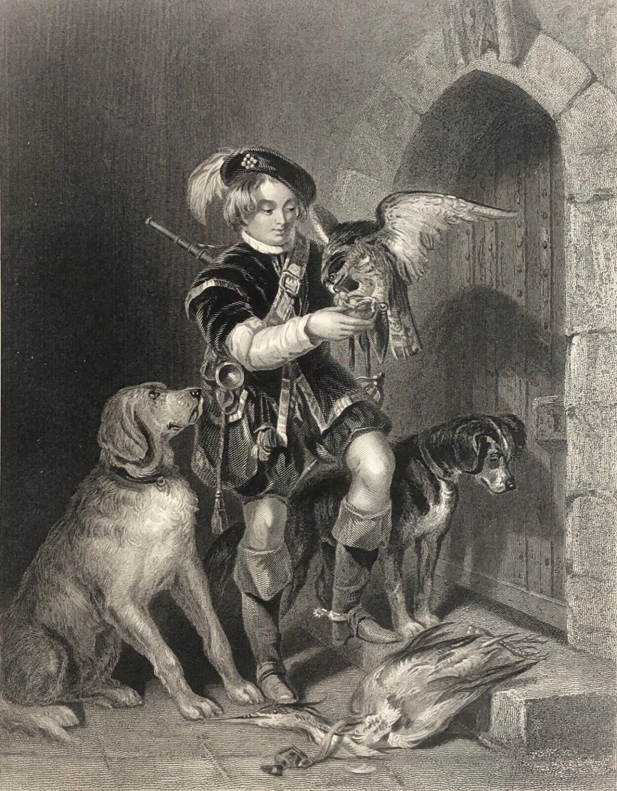 faucon_john_frederick_tayler_1802-1889_le_jeune_fauconnier_grave_sharpe_1863