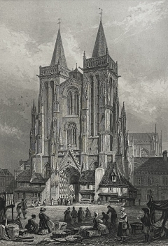 quimper_cathedrale_bretagne_gravure_par_rouargue_1838_france