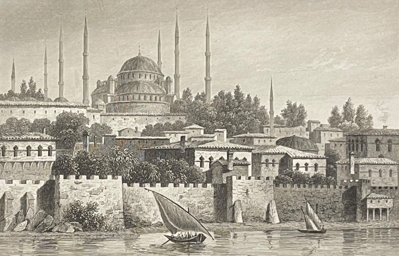 constantinople_istanbul_mosquee_sultan_ahmed_gravure_de_lalaisse_1838_turquie