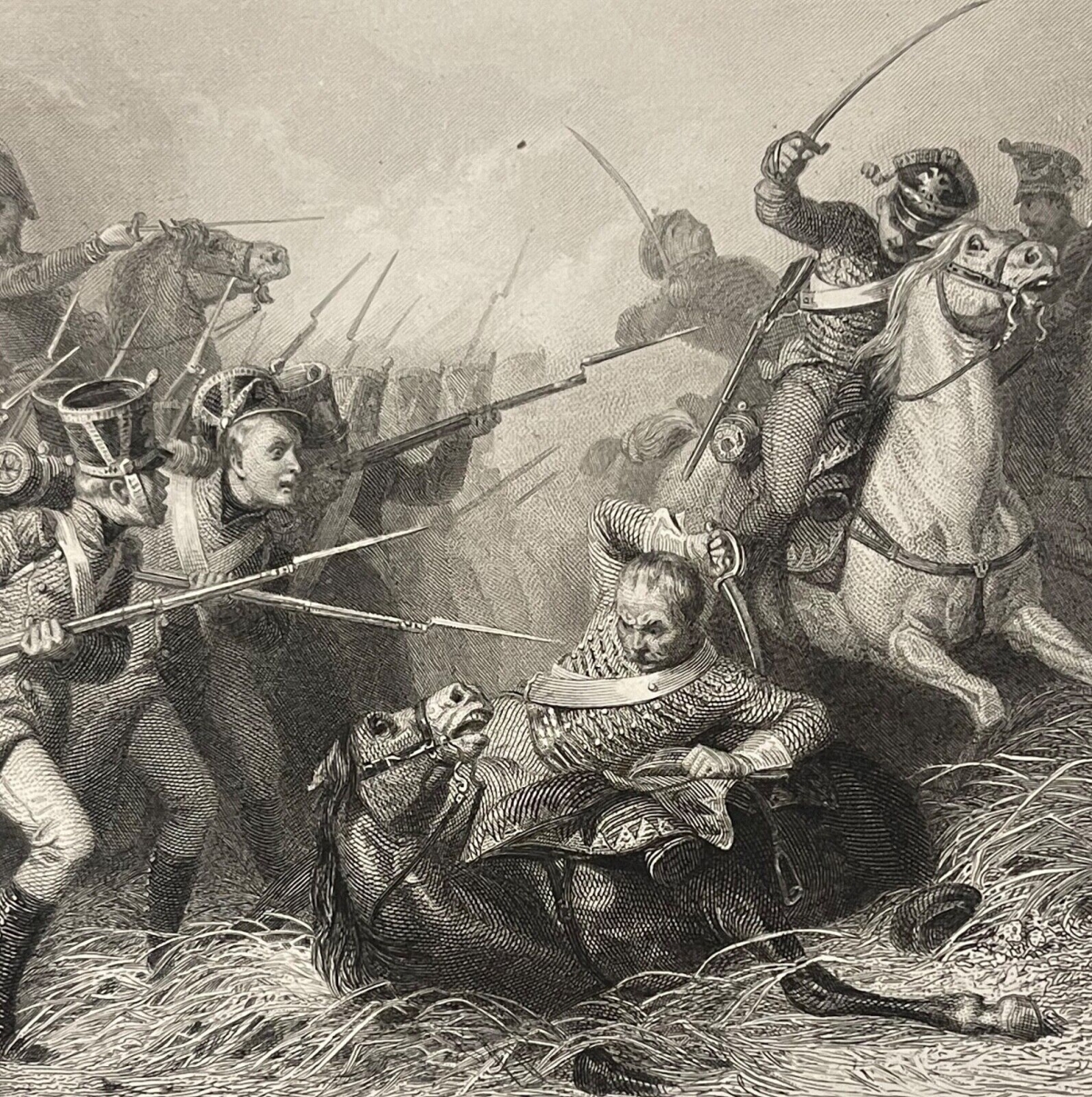 combat_de_rippach_weissenfels_1813_saxe_allemagne_gravure_1836_empire_francais