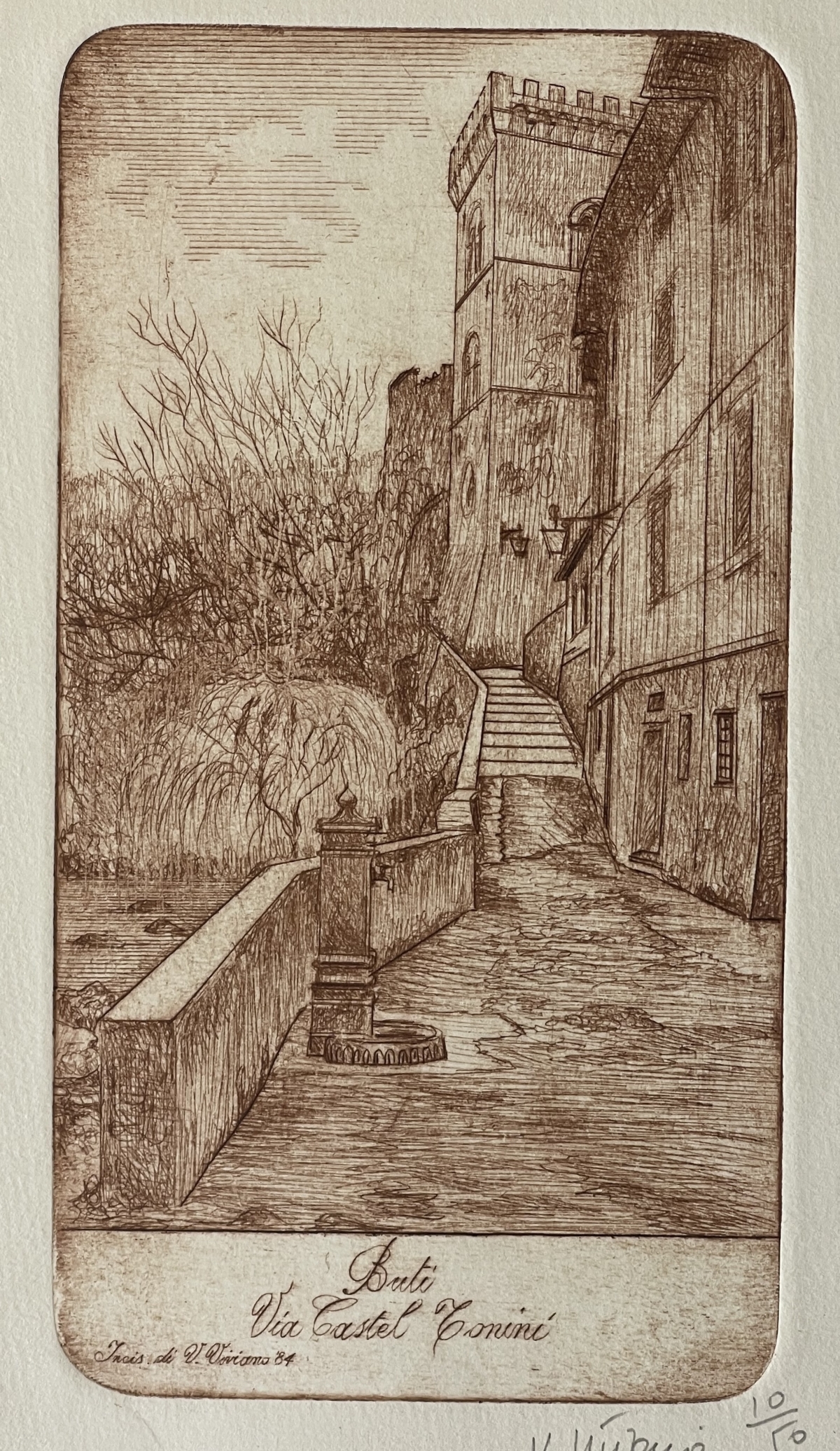 buti_italy_1984_via_castel_tonini_original_drypoint_signed_viviano_viviani