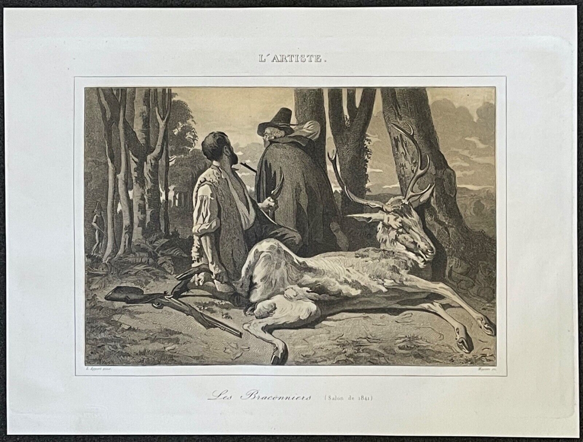 les_braconniers_1841_eugene_appert_1814-1867_graveur_masson_chasse_cerf