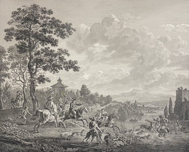 chasse_au_cerf_gravure_dapres_wouwermans_et_swebach_burin_daudet_vers_1860