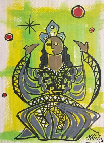 la_danseuse_gouache_art_naif_brut_outsider_signee