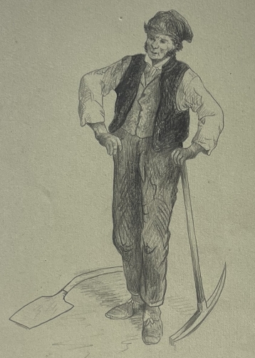 after_paul_gavarni_le_fossoyeur_graphite_drawing
