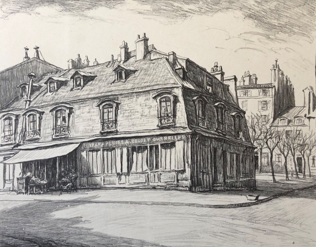 versailles_rene_aubert_1894-1977_litho_1951_signee_au_crayon_parapluies_boudet