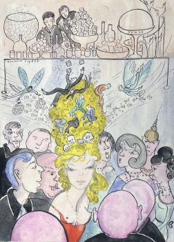 cocktail_aquarelle_signee_pujol_1977_france_reception
