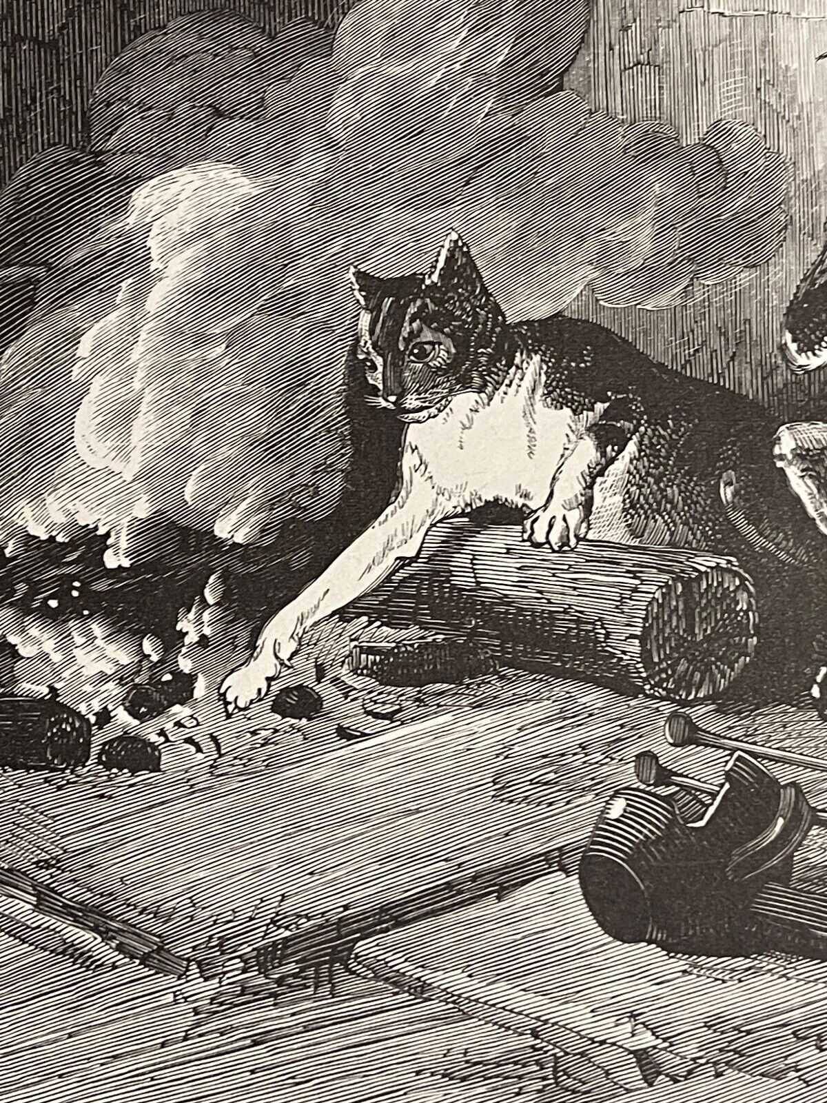 le_singe_et_le_chat_eugene_lambert_1825-1900_gravure_1870_fable_de_la_fontaine
