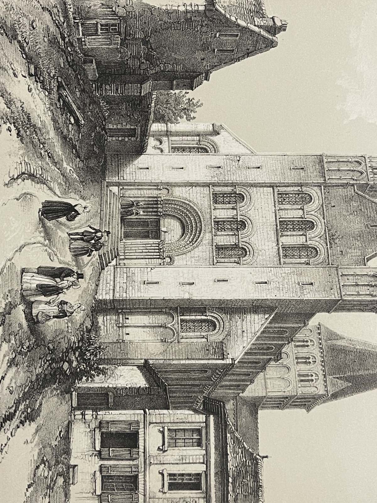 abbaye_saint-georges_de_boscherville_style_roman_lithographie_de_1852_france