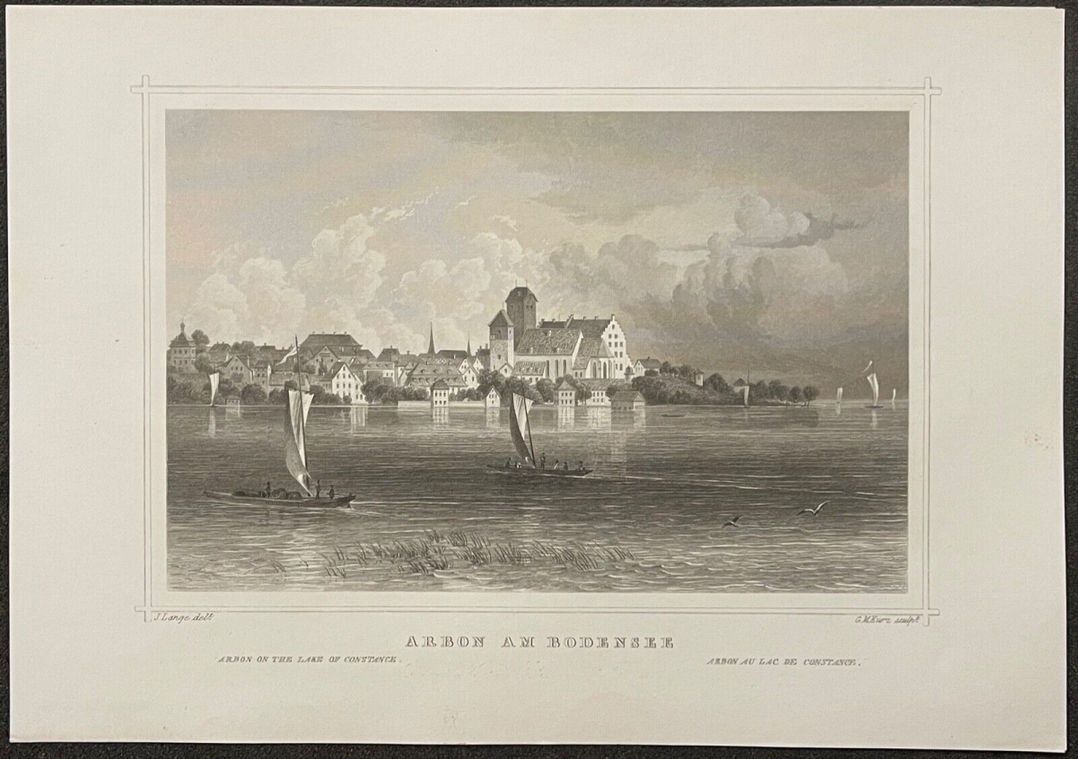 arbon_au_lac_de_constance_lithographie_suisse_gravure_1863_canton_de_thurgovie