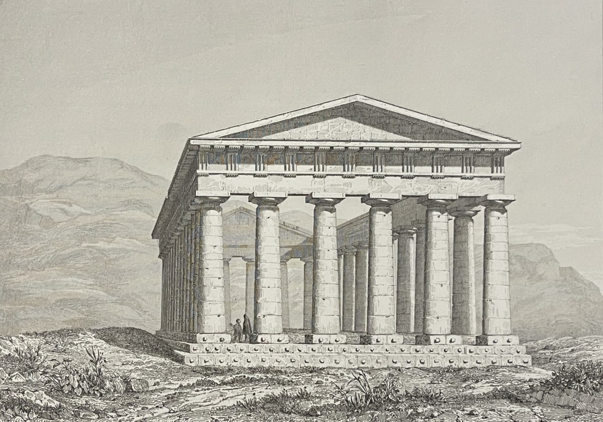 temple_de_segeste_italie_sicile_grave_par_lemaitre_vers_1849