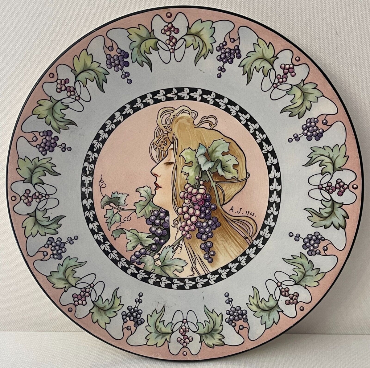 chinese_art_nouveau_plate_after_henri_privat_livemont_1905_woman_grapes