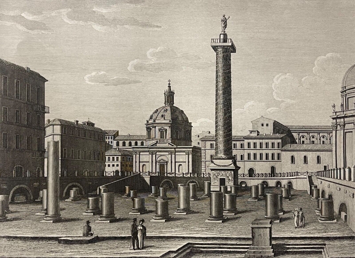 rome_colonne_trajane_gravure_1828_achille_parboni_forum_de_trajan_italie