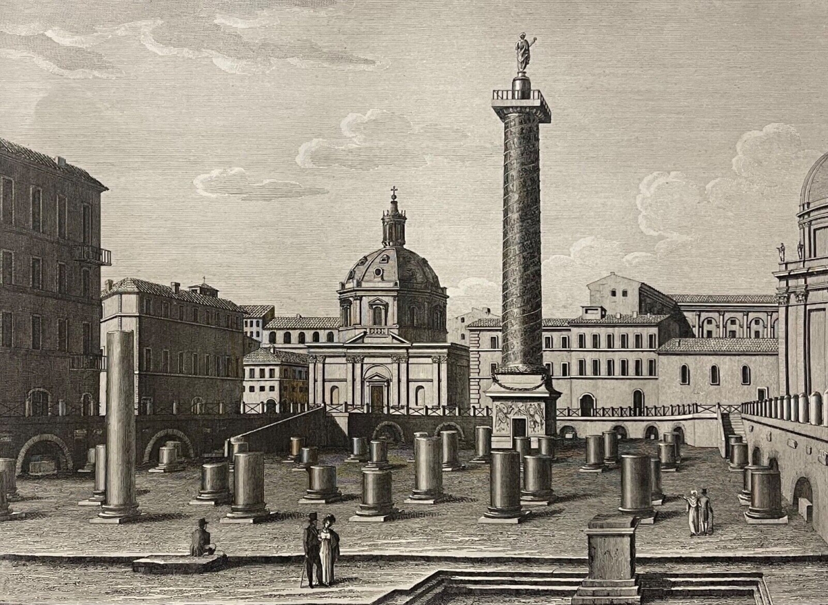 rome_colonne_trajane_gravure_1828_achille_parboni_forum_de_trajan_italie