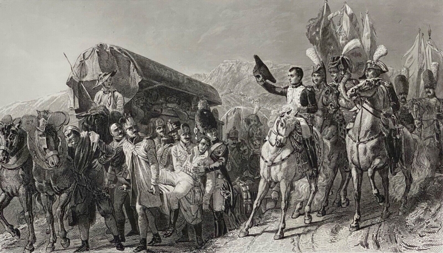 napoleon_bonaparte_rend_hommage_au_courage_malheureux_france_gravure_1862