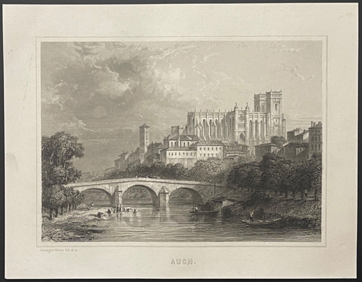 auch_bateliers_et_lavandieres_gers_occitanie_gravure_par_rouargue_1838_france