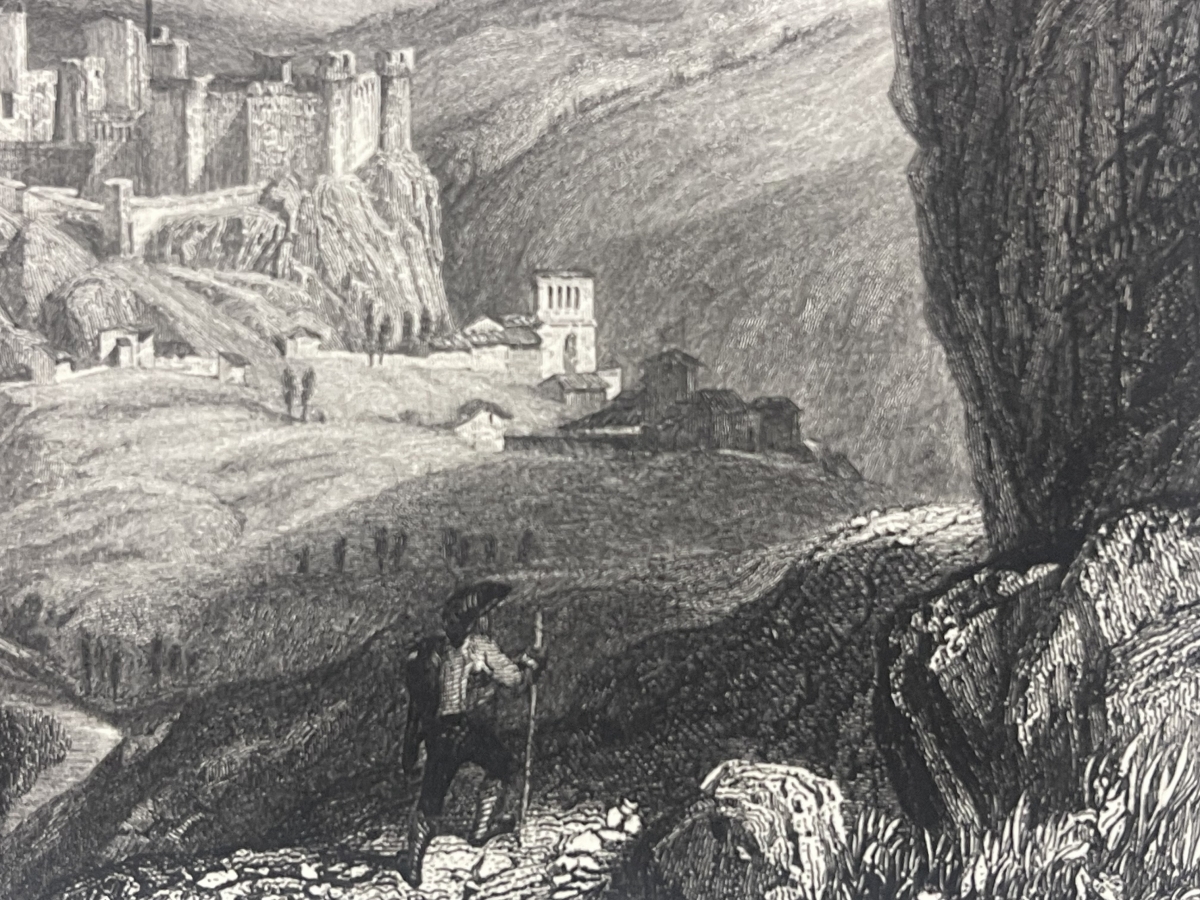 arlempdes_le_chateau_gravure_de_rouargue_haute-loire_vers_1840_france