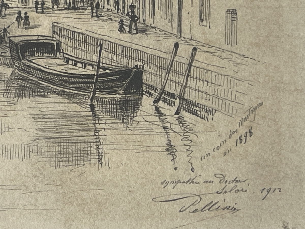 martigues_1898_waterfront_scene_provence_france_antique_drawing_with_boats