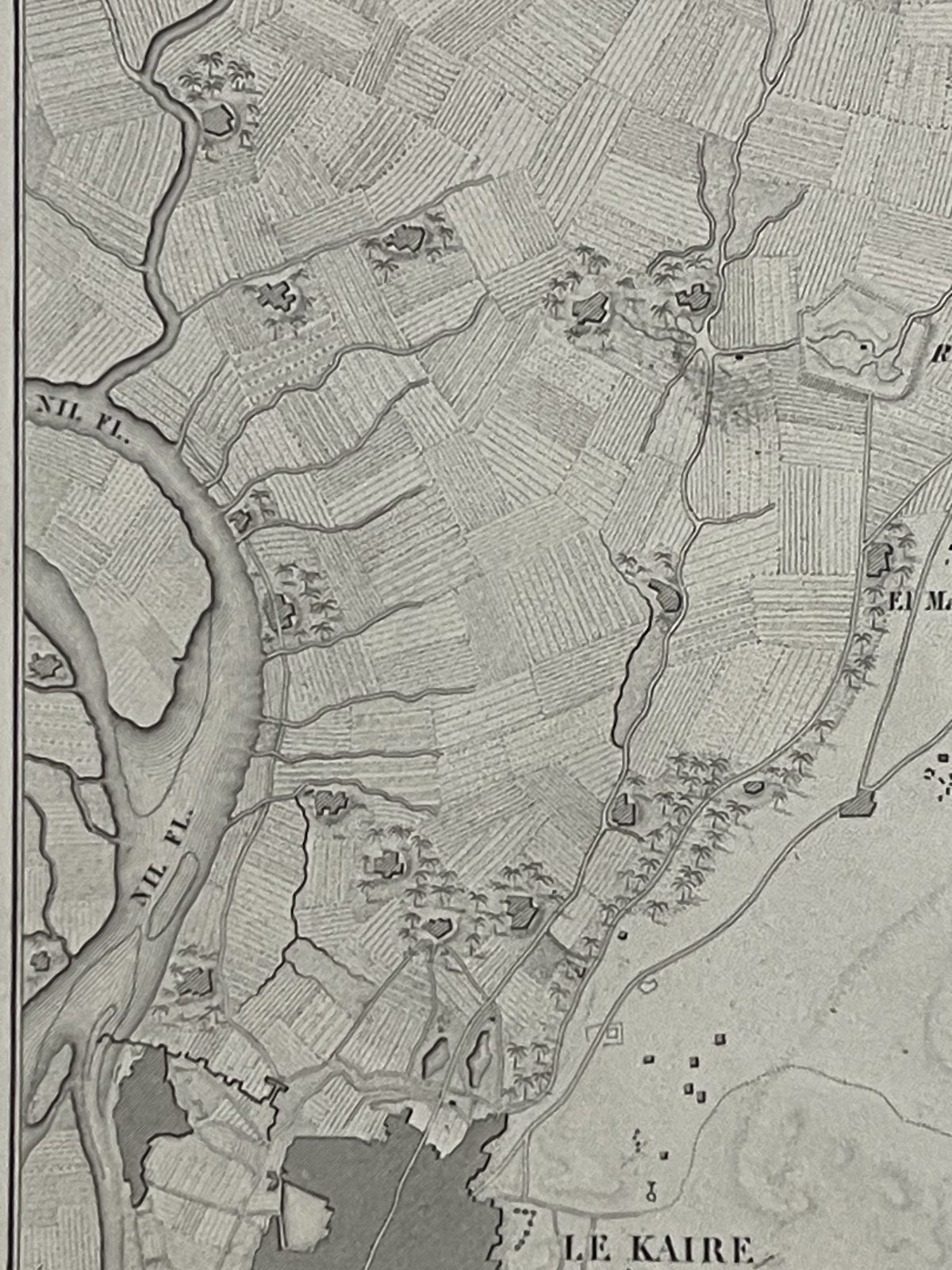 egypte_plan_plaine_heliopolis_en_1800_bataille_general_kleber_gravure_1848