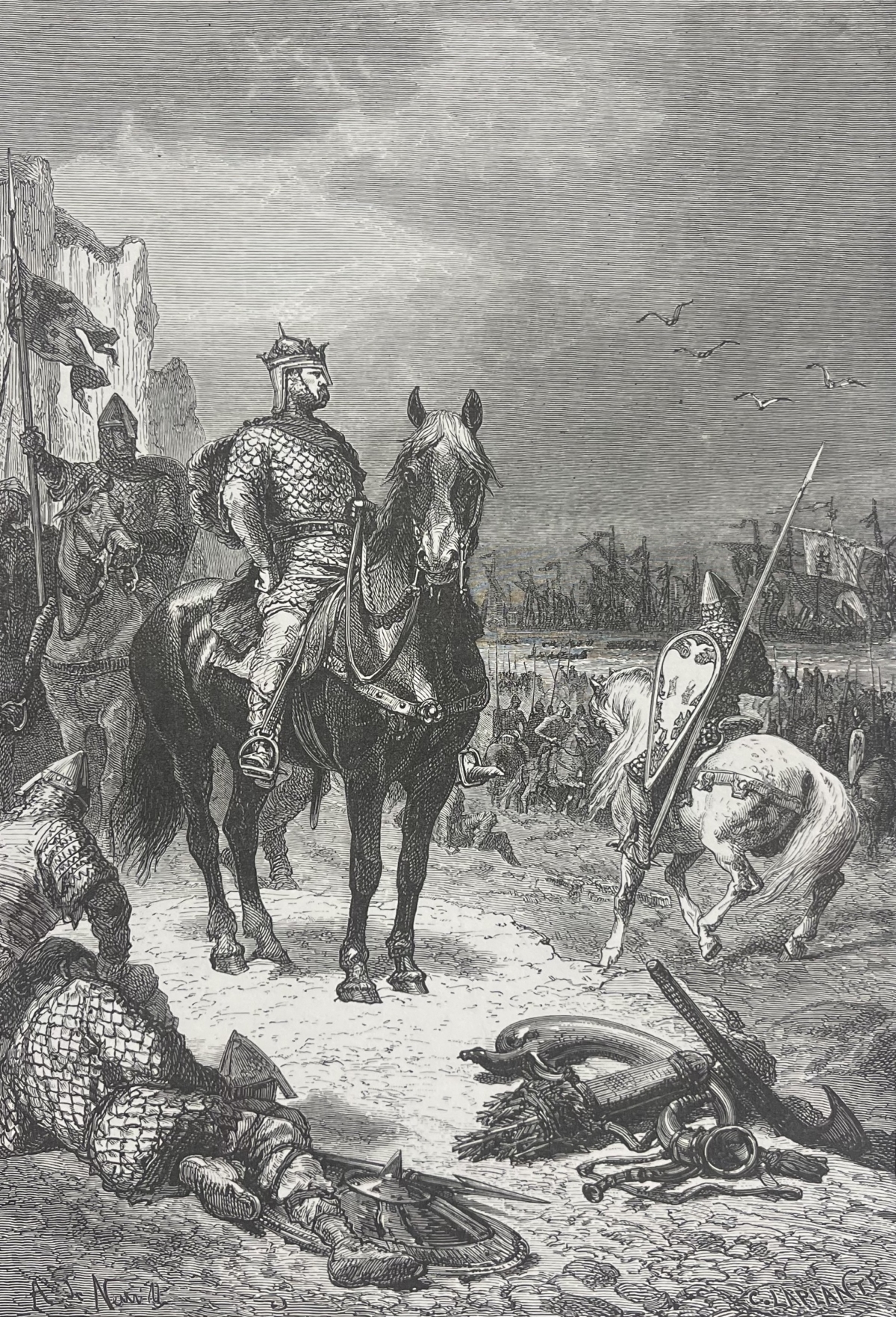guillaume_le_conquerant_sur_les_cotes_angleterre_royaime-uni_gravure_1872