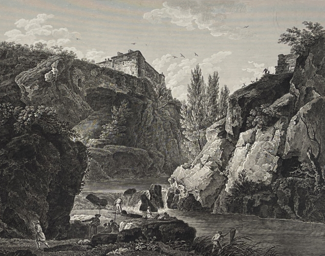 joseph_vernet_une_riviere_coulant_entre_deux_rochers_graveur_fortier_vers_1818