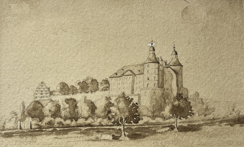montbeliard,_doubs_???_vue_ancienne_du_chateau_des_ducs_de_wurtemberg,_lavis_brun_xviiie???xixe