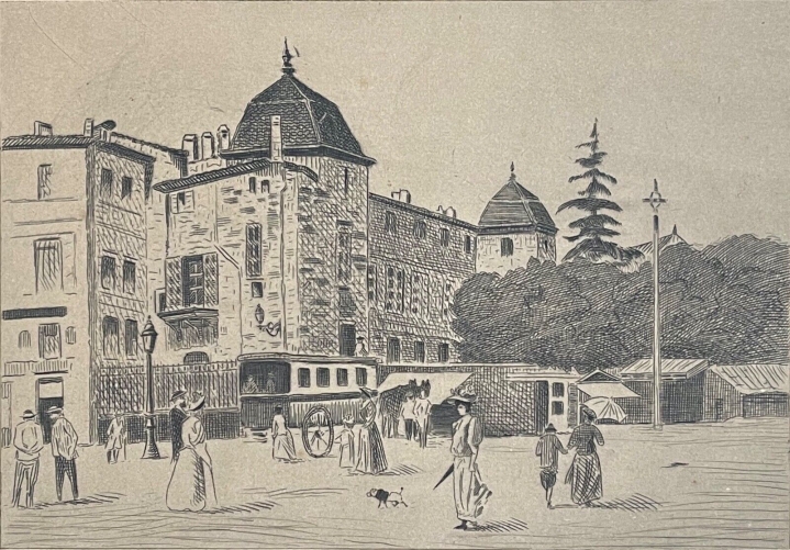 montpellier_place_de_la_comedie_en_1860_pointe_seche_de_rodiguez_xixe