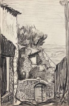 ecole_provencale_village_de_provence_dessin_1918_france