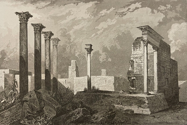 israel_palestine_gravure_originale_vers_1843_girasa_djerasch_temple_d_artemis