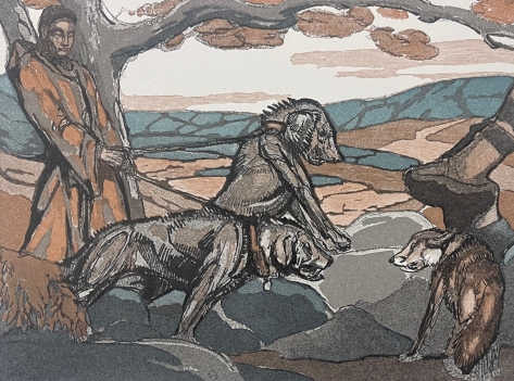 chien_et_renard_gravure_anonyme_vers_1960_chasse