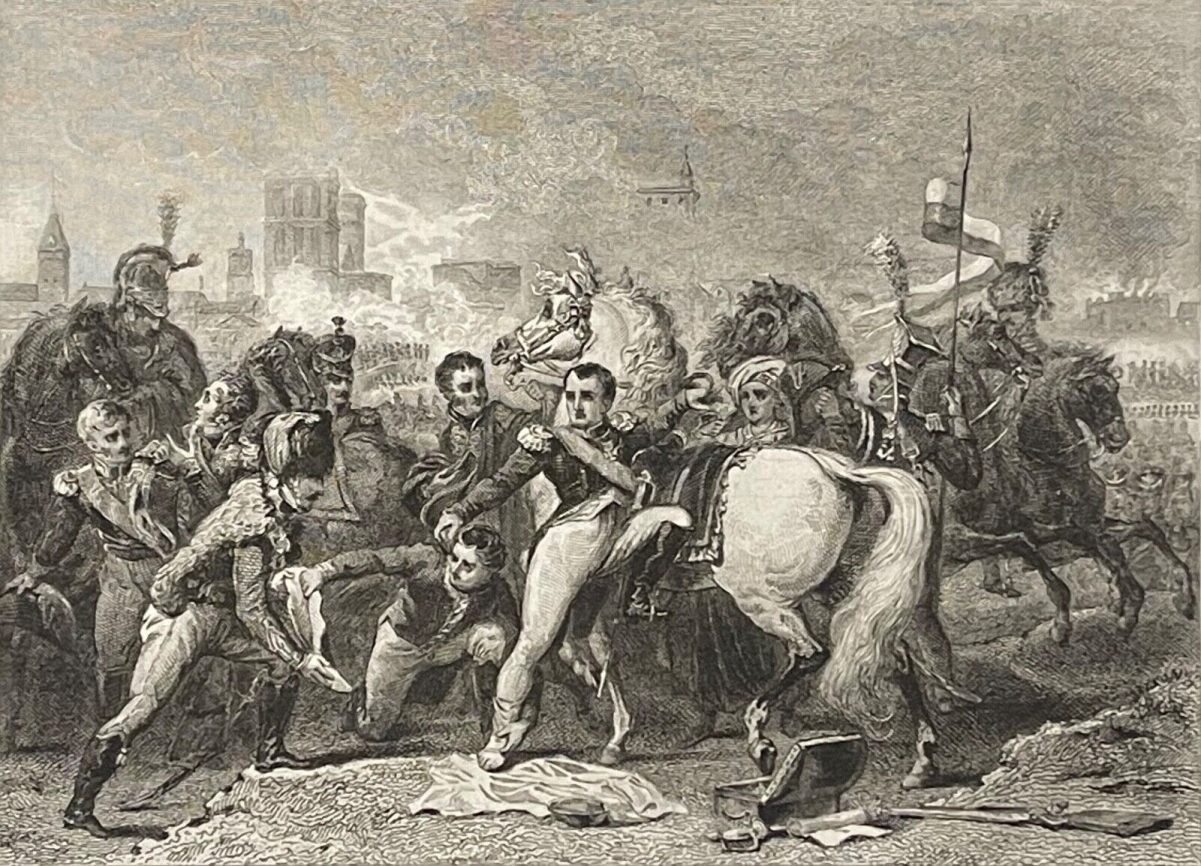 napoleon_bonaparte_blesse_au_pied_devant_ratisbonne_1809_allemagne_regensburg
