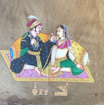 miniature_qajar_ou_indienne_xxeme_india_prince_et_princesse__