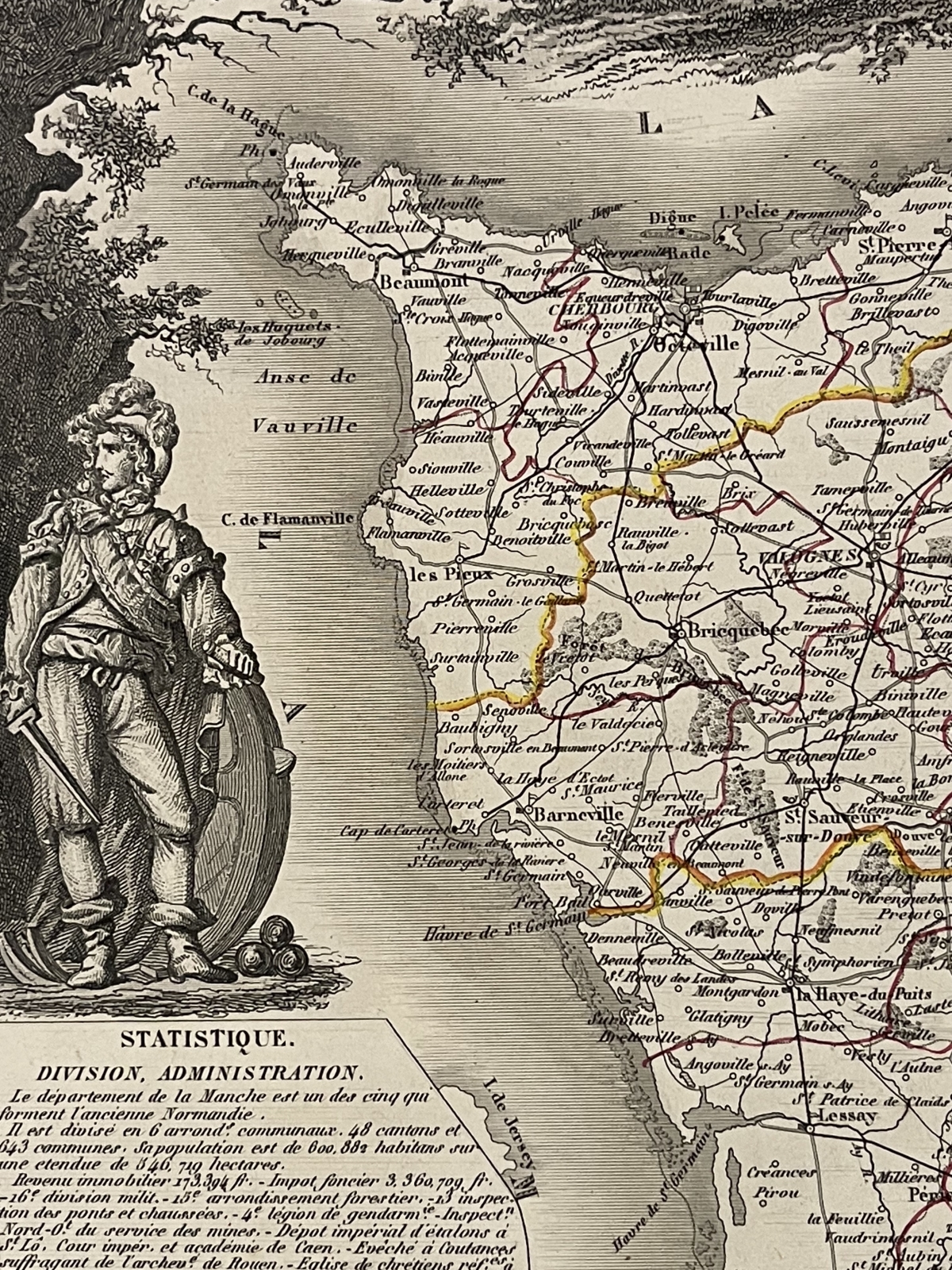 manche_departement_carte_originale_de_1850_normandie_france