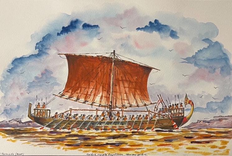 egypte_navire_type_deir-el-bahari_reine_pharaon_hatchepsout_aquarelle_2001