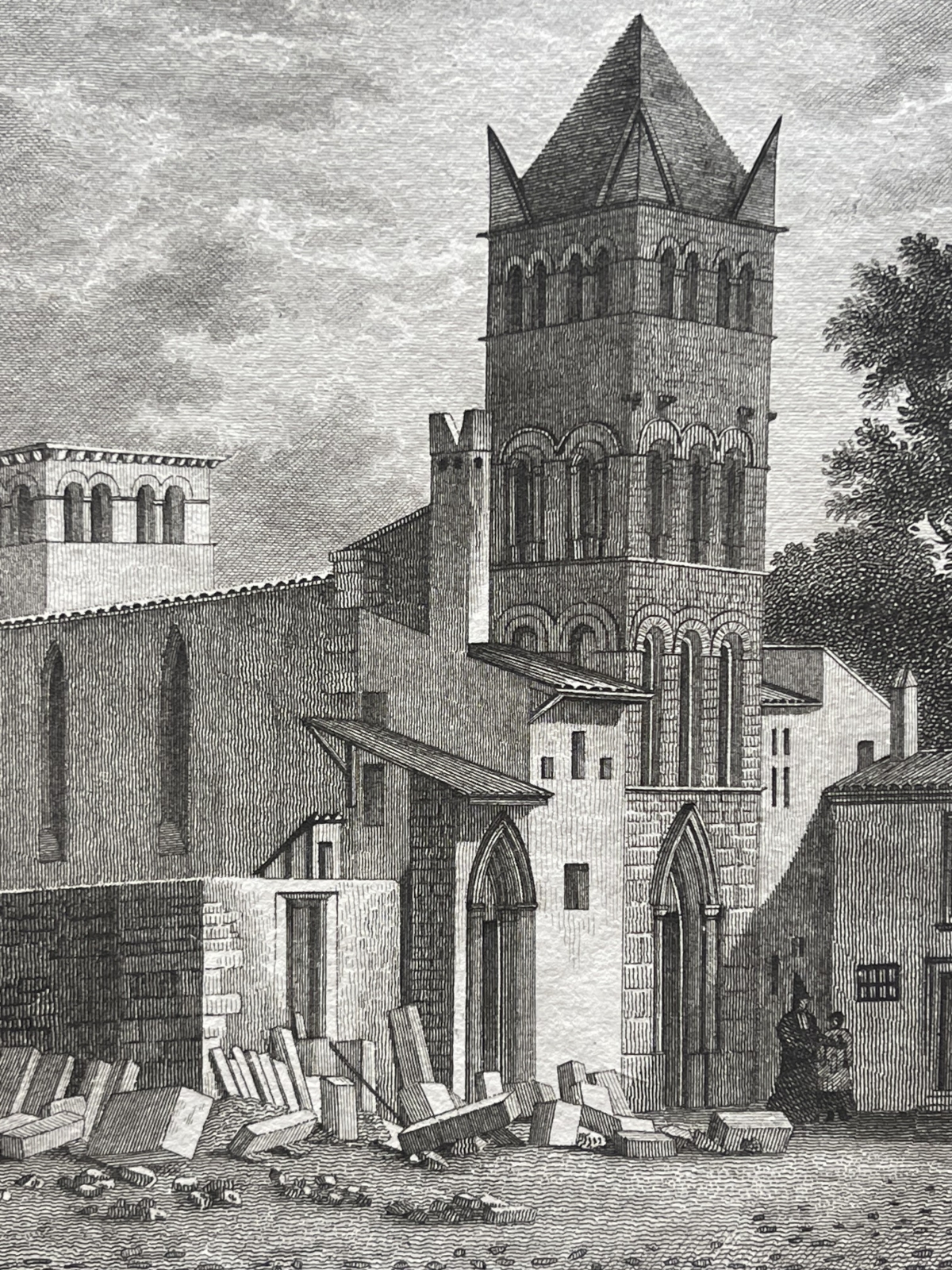 lyon_basilique_romane_abbaye_saint_martin_dainay_gravure_schoerder_1832_france